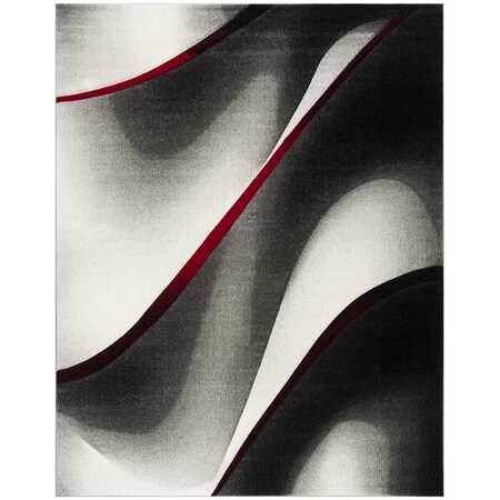 Safavieh Hollywood Power Loomed Rectangle Area Rug, Grey and Red - 9 x 12 ft. HLW712K-9